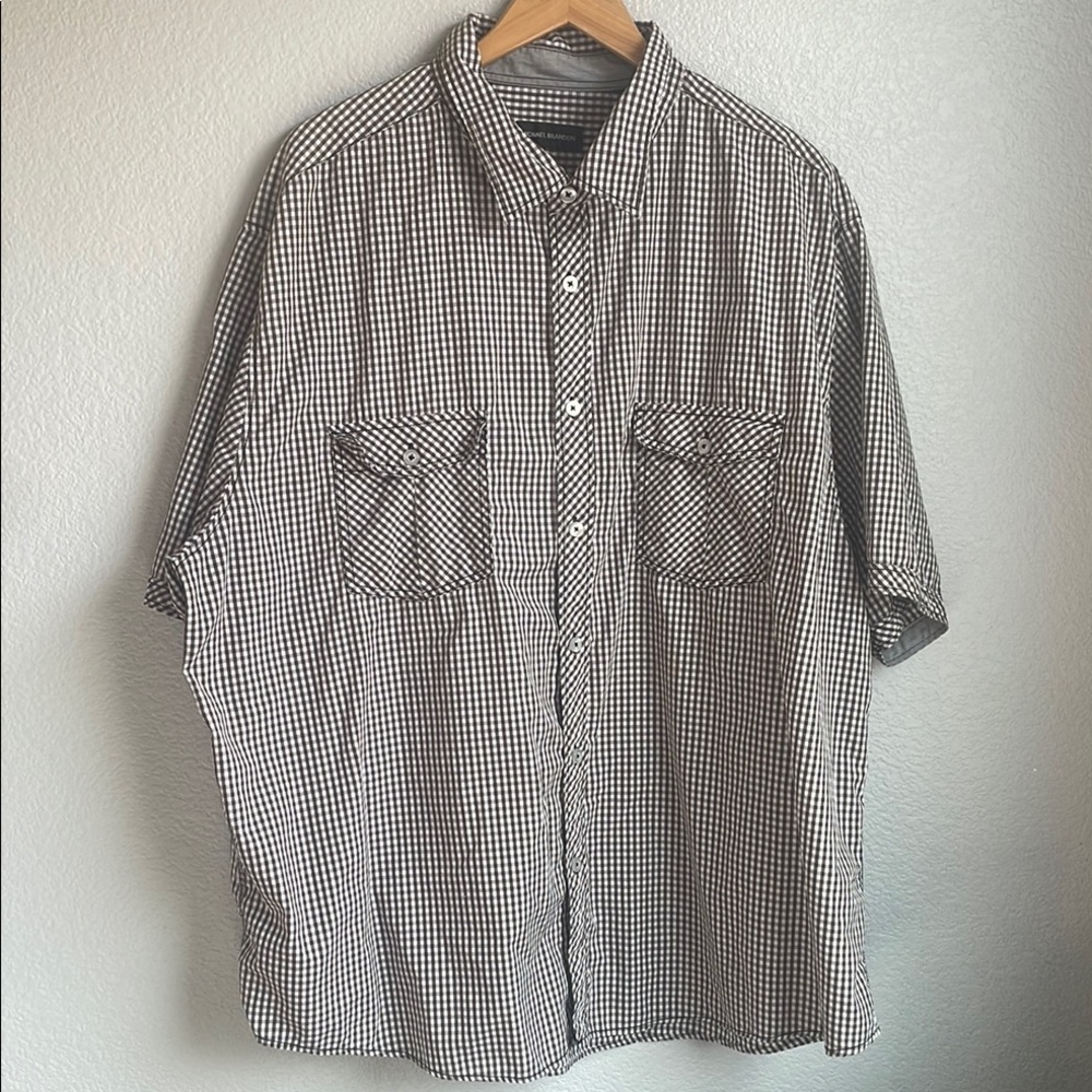 Michael Brandon Black and White Casual Button Down Shirt